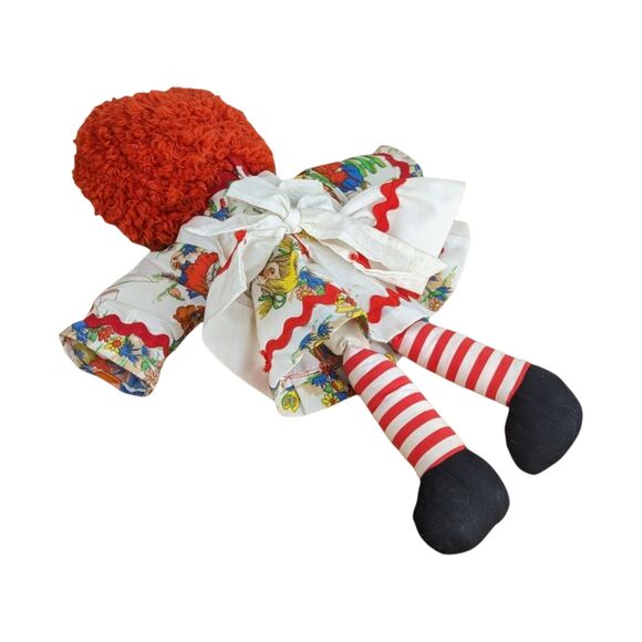Vintage Handmade Raggedy Ann Doll: 15-Inch with Button Eyes, Nursery Decor - Picture 3 of 5